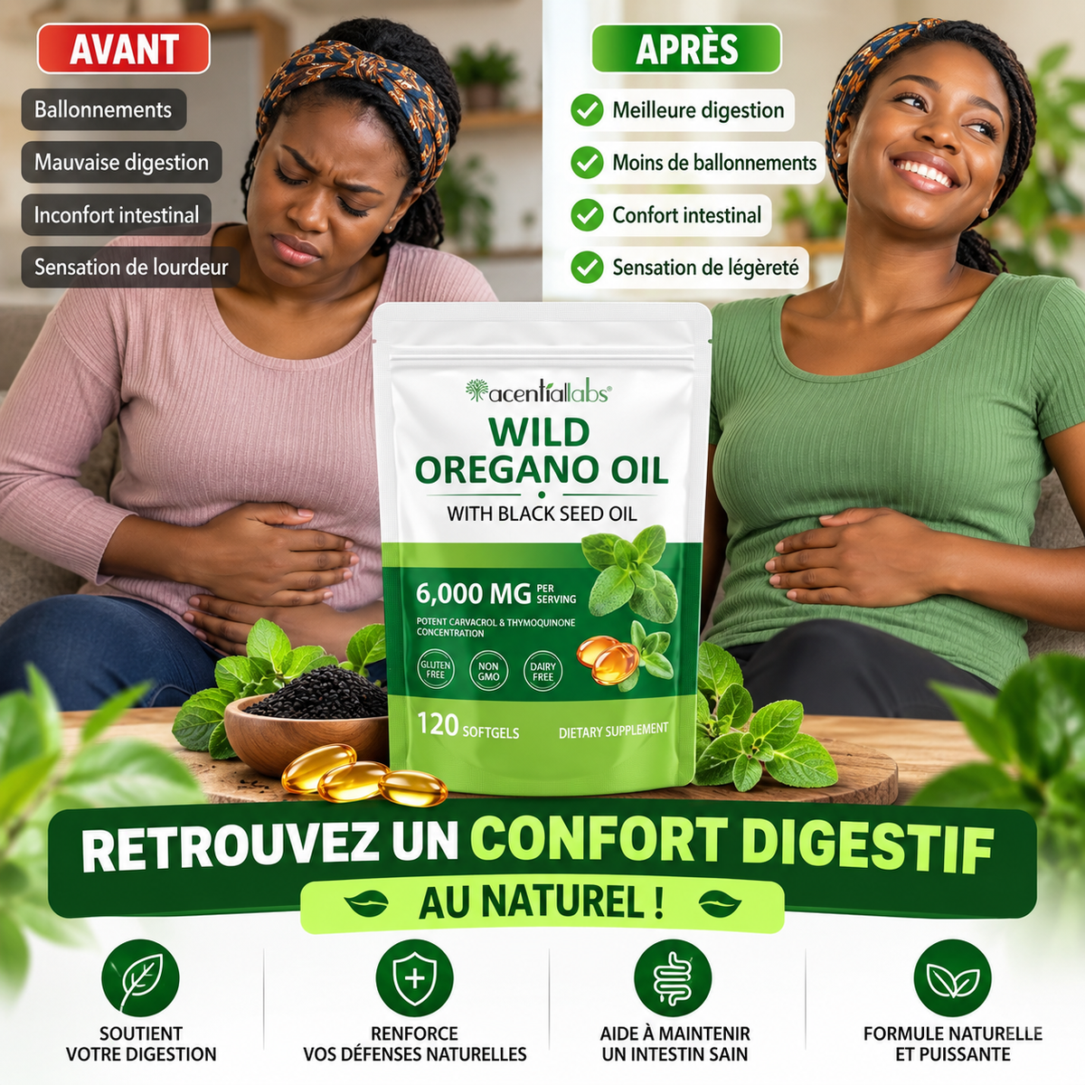 Nasidi : Huile d’Origan & Huile de Nigelle – Soutien Digestif Naturel