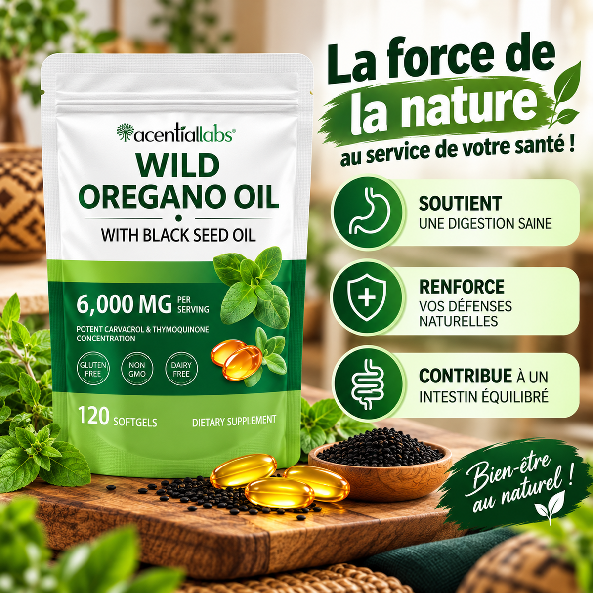 Nasidi : Huile d’Origan & Huile de Nigelle – Soutien Digestif Naturel